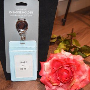 🍂 NWT Faux Leather ID Badge Holder - Retractable Tog